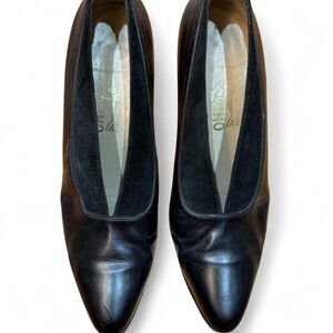 Salvatore Ferragamo Women's Black Leather Heels
